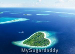 ilha em formato de coracao