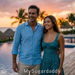 Casal em namoro sugar conversando em casa de praia no Brasil