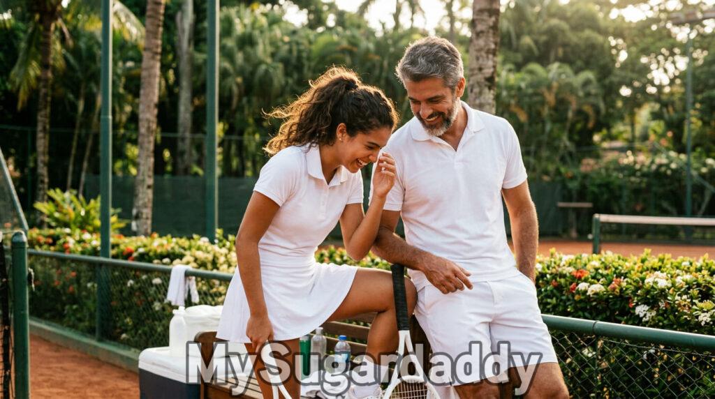 Sugar baby e sugar daddy em clube de tênis de luxo no Brasil